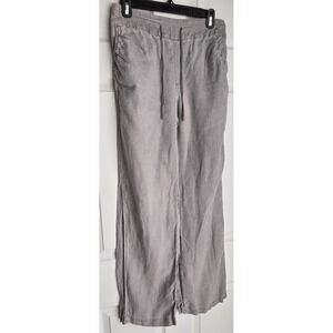 Cynthia Rowley Stone 100% Linen Straight‎ Pull-on Drawstring Coastal Grandmother